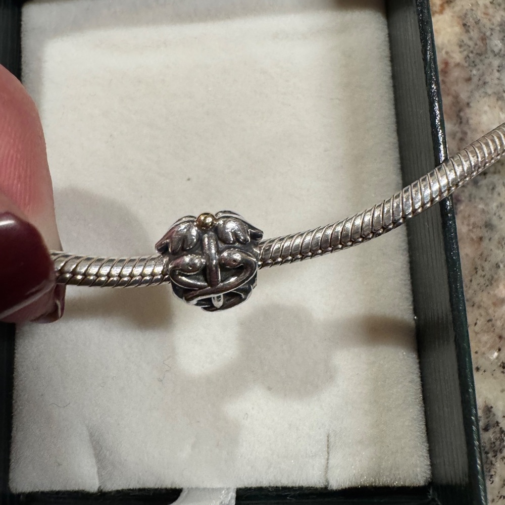Retired Pandora Medical Caduceus Charm Silver with Gold Plating - Picture 6 of 7